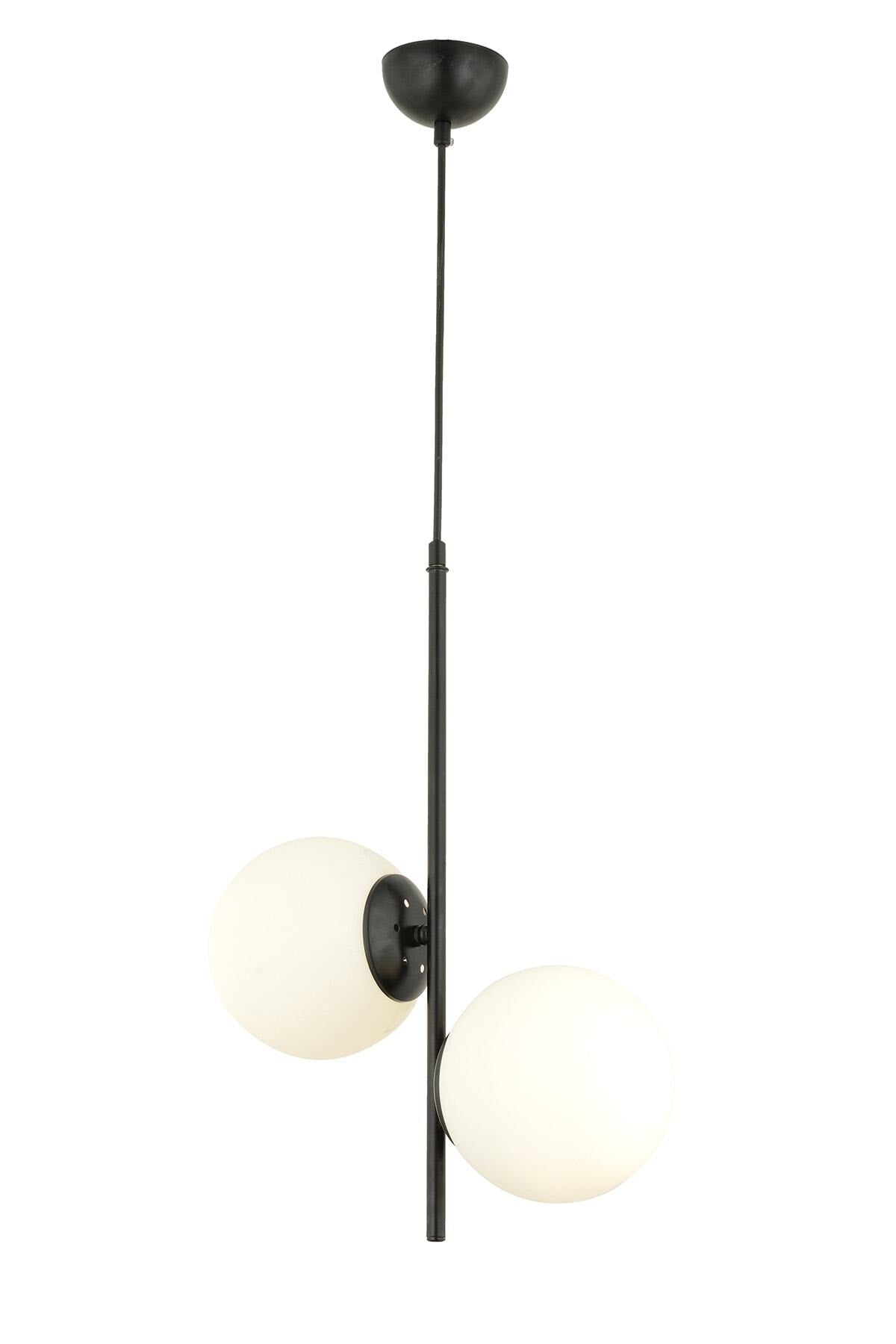 Malibu 2 Piece Black And White Glass Modern Young Room Kitchen Bedroom Retro Living Room Chandelier