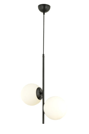 Malibu 2 Piece Black And White Glass Modern Young Room Kitchen Bedroom Retro Living Room Chandelier