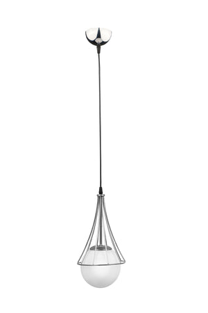 Lapis Single Chandelier Chrome-White Glop Glass