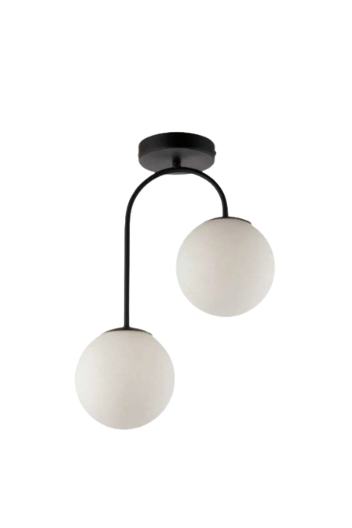 Otal 2-teiliges Lounge-Leuchterset, weißes Kugelglas, Kronleuchter, Wohnzimmer, Küche, Flur