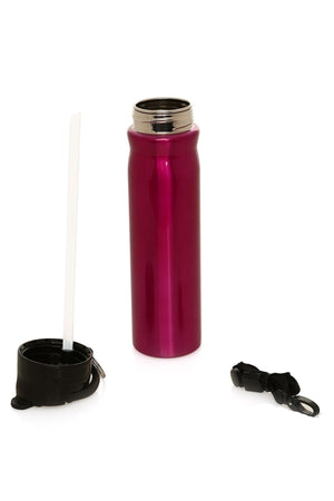 Steel Drinker And Flask 500 Ml Straw Hanger Rope