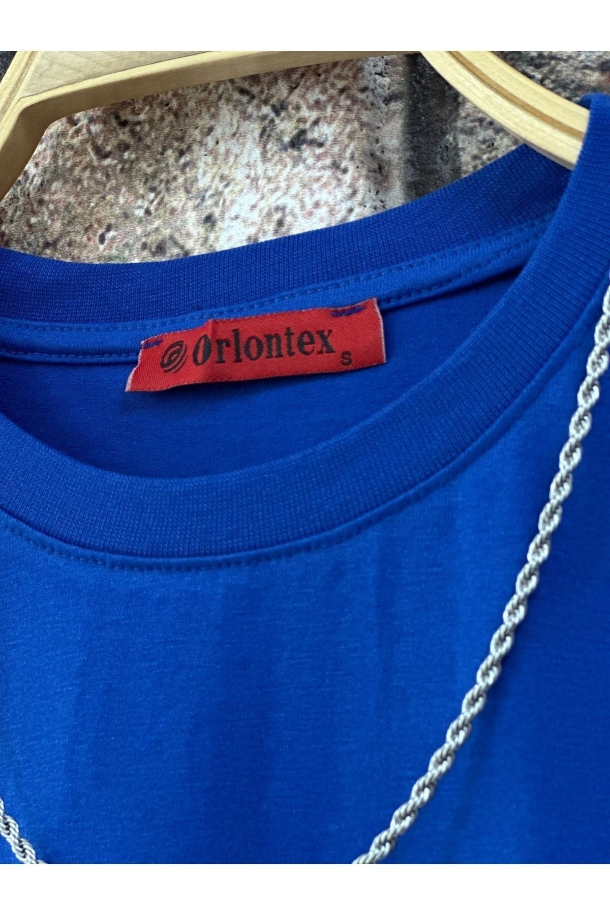 Men'S Sax Blue Believe Printed Oversize T-Shirt