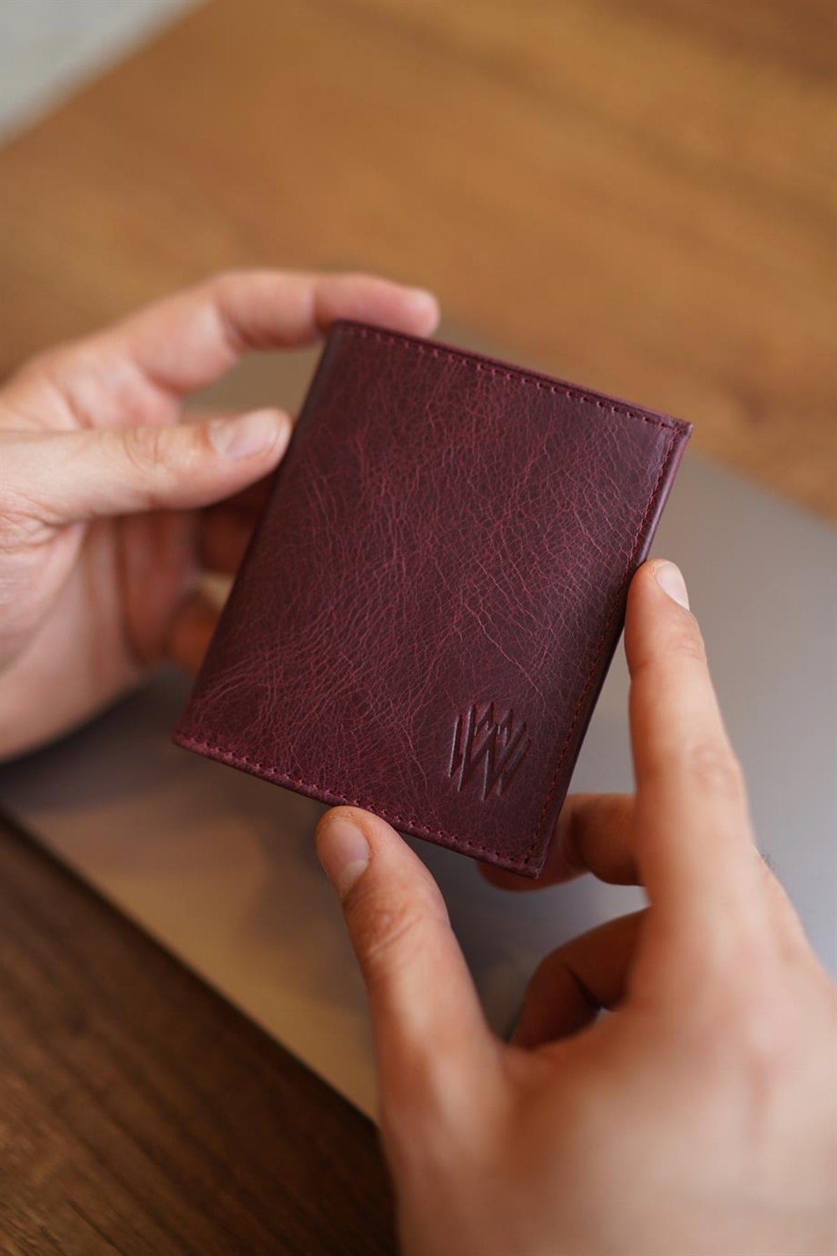 Lisande Echtes Leder Kibar Herren Geldbörse Crazy Claret Red
