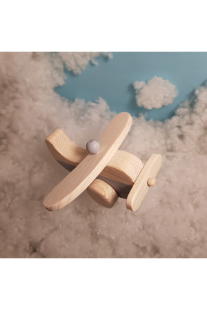 Handmade Wooden Toy Airplane, Educational, Creative, Vintage Natural And Safe Wooden Baby Toy