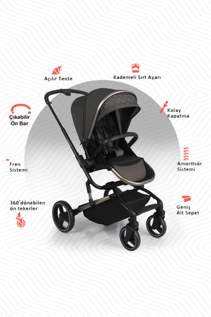 Maybach Reisekinderwagen Laufstall mit Geschenk
