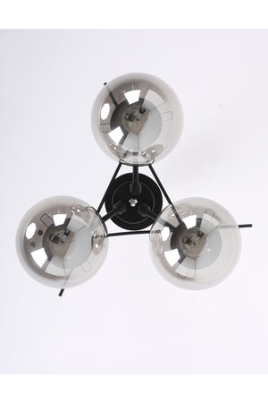 Triangle Black Chrome 3 Smoked Glass Chandelier
