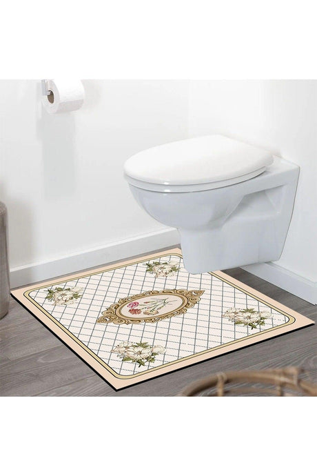 Else Patterned Shower Front Square Bathroom Carpet Doormat Single Piece 60x60cm - Swordslife