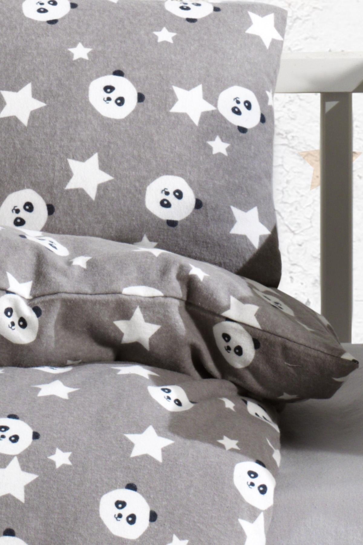 Panda Winter Flannel Baby Duvet Cover Set