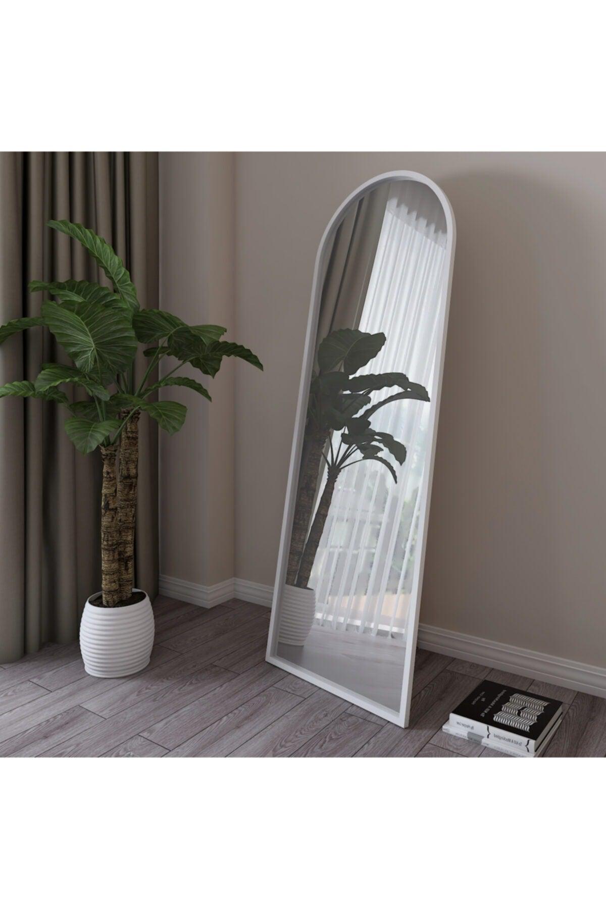 White Oval Framed Footed Full Length Mirror - Swordslife