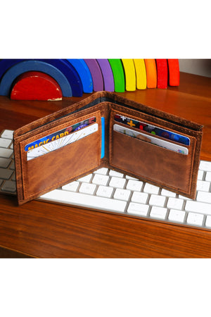 Crazy Leather Men'S Classic Wallet