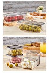 6 Rectangular Compartment Covered Breakfast Set Acrylic