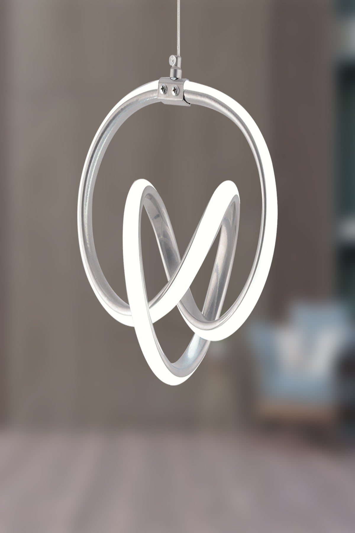 Venita Chrome Modern Pendant Lamp Led Chandelier White Light Living Room Kitchen Room Led Chandelier