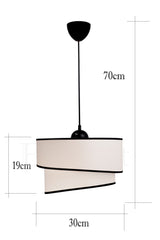 Ruzgar Modern Single Pendant Lamp Chandelier Cream-black E101