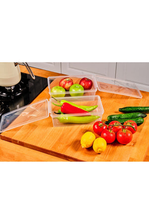 Kunststoff-Vorratsbehälter 1 Liter 10 Stück Selbstabdeckend Gefrier- und Lebensmittelbehälter Auslaufsicher 19x13x6 cm