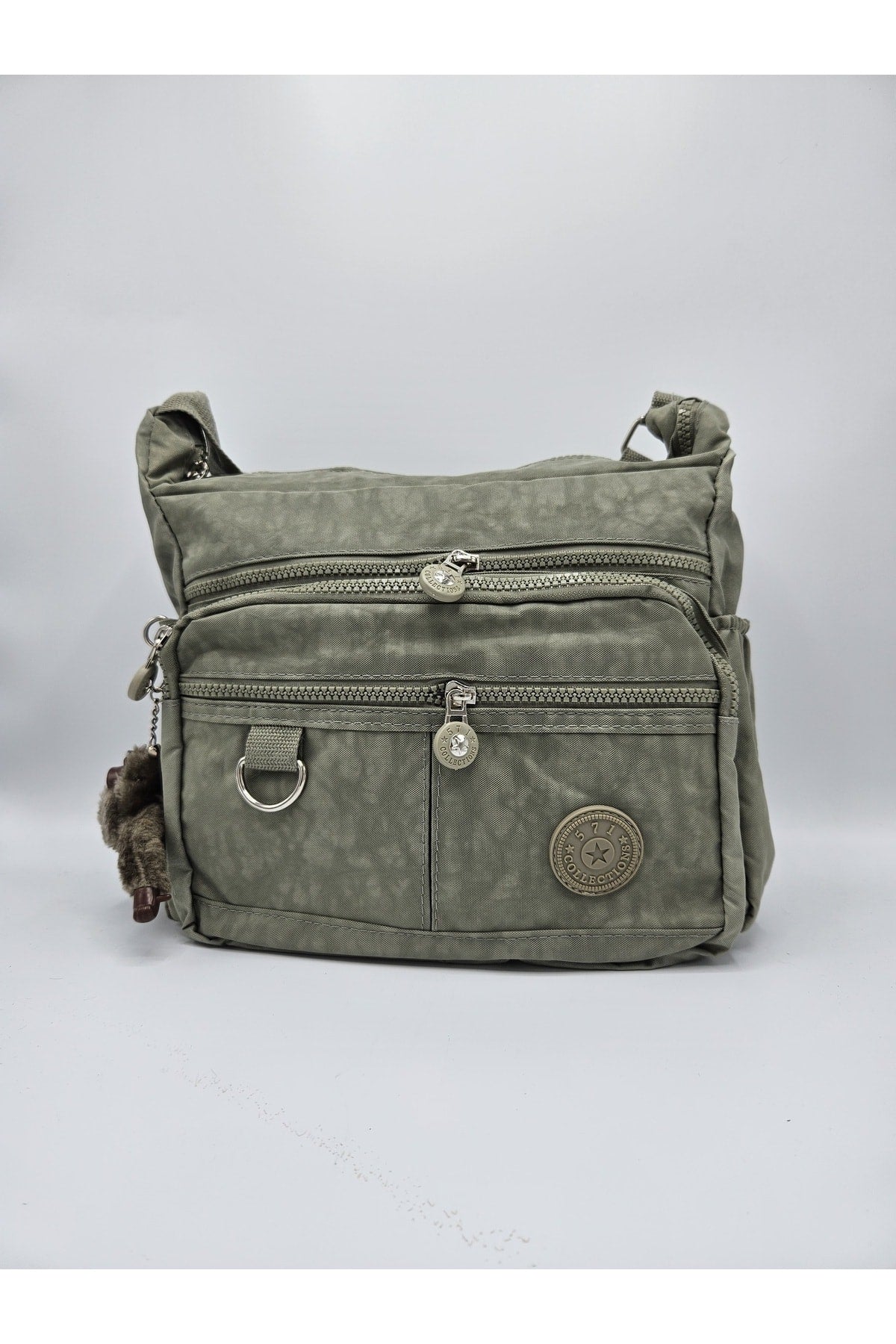 Cream Waterproof Multi Pocket Crossbody Bag & Messenger Bag & Shoulder Bag & School Bag Unisex