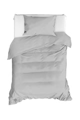 100% Natural Cotton Solid Color Duvet Cover Set Single FreshColor IreneGrey - Swordslife