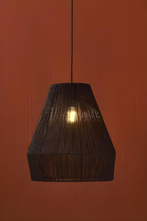 Natürlicher Boho Kronleuchter, Rustikaler Kronleuchter, Jute Kronleuchter, Lässiger Kronleuchter, handgefertigter Kronleuchter, Schwarzer Kronleuchter