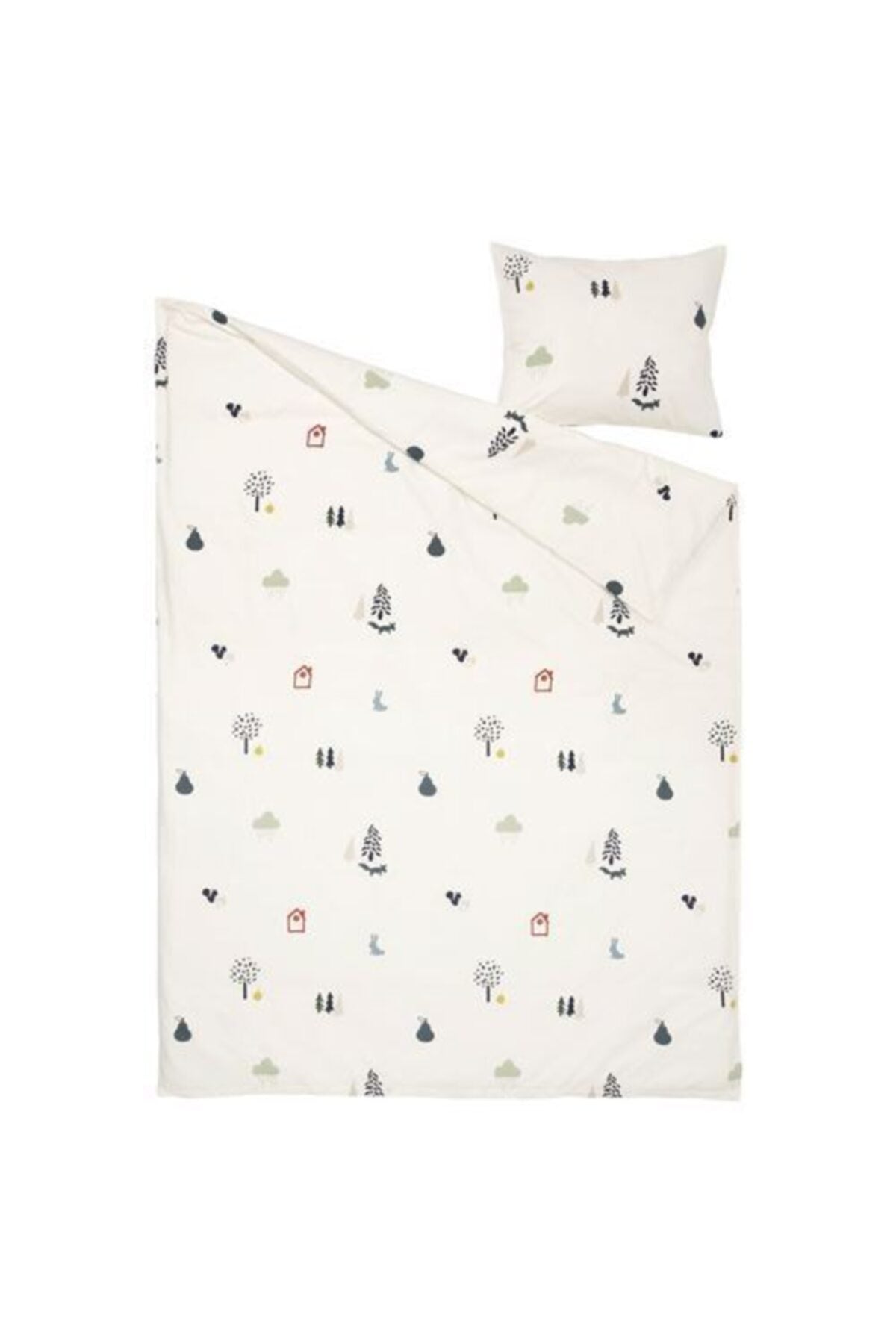 Single Child Duvet Cover Set Meridyendukkan White, Patterned-150X200/50X60 Cm-No Sheet