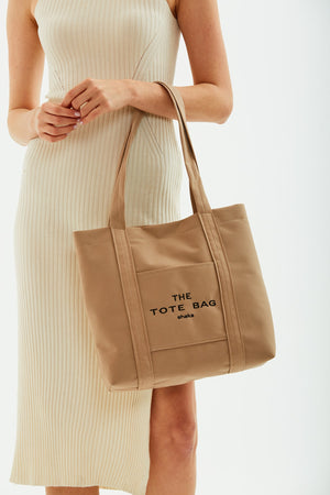 Mink U46 Snap Closure Front Pocket Detailed Tote Bag Embroidered Canvas Women'S Arm And Shoulder Bag U:30 E