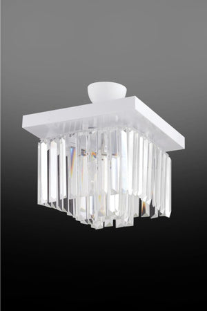 Yasemin 30 Cm Square White Crystal Stone Chandelier
