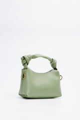 Mint Green Shk24 Soft Leather Knot Detailed Chain Strap Hand and Shoulder Bag L:14 E:22 W:8 cm