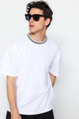 Limited Edition White Men's Relaxed Crew Neck Short Sleeve T-Shirt TMNSS23TS00079