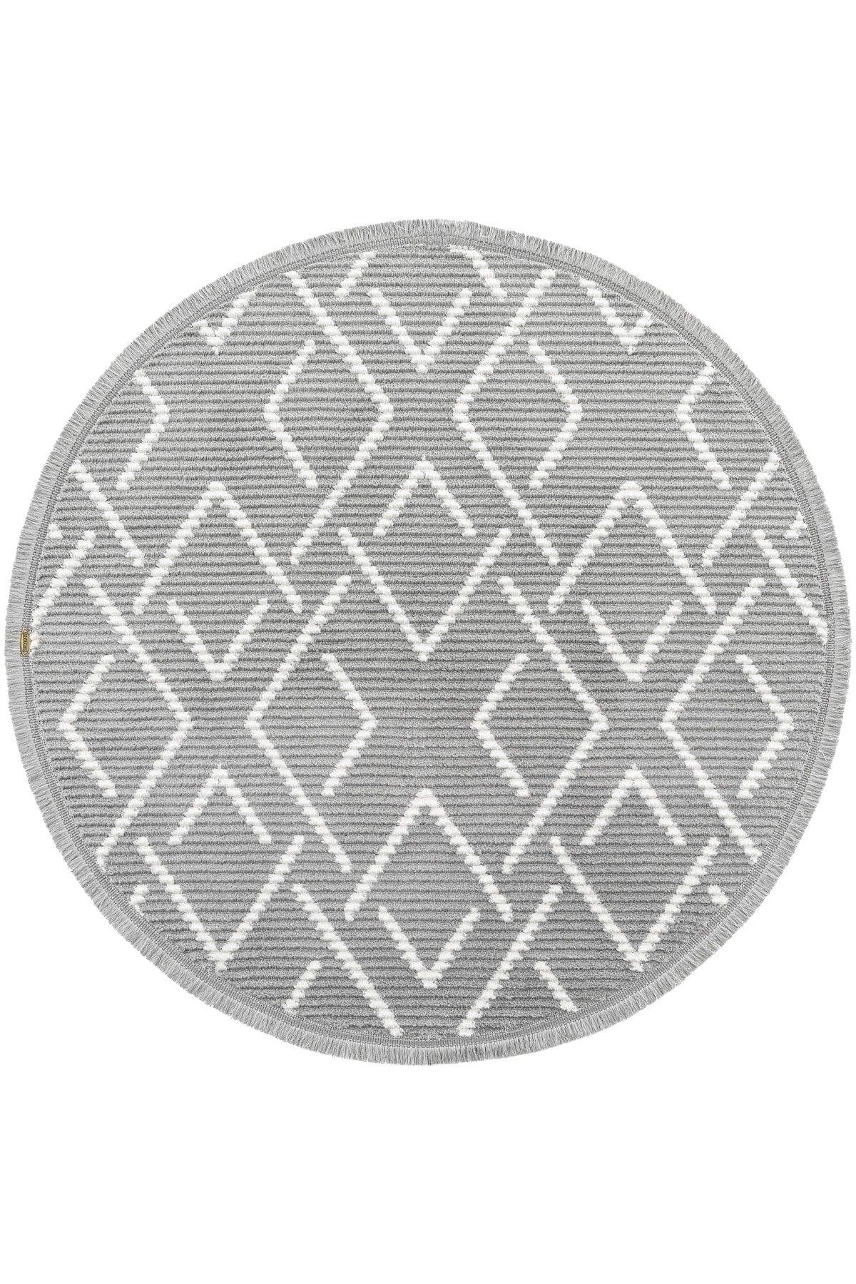 Vetrina 3605 Gray Soft Texture Carpet Rug Living Room Kitchen Hallway Cut Runner Round Machine Rug - Swordslife