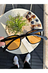 Sunglasses Women & Men Uv400 Glass Ce Certificated Black Orange Lorraınew