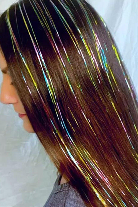 Multicolored Glittery Side Snap Hairpiece 50 cm - Swordslife