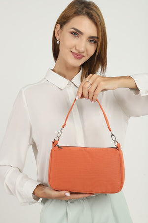 Orange U16 Daily Sport Canvas Fabric Baguette Women'S Hand And Shoulder Bag U:23 E:15 W:7