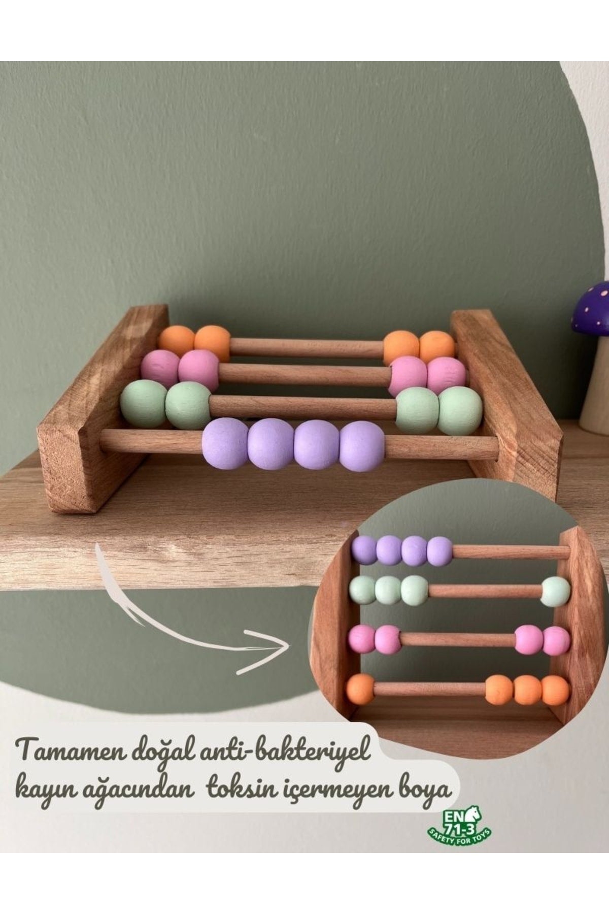 Natural Healthy Wooden Toy Montessori Abacus Analytical Intelligence Mathematics Kids Baby Room Decor
