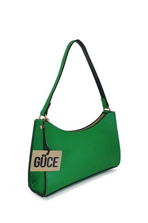 Emerald Green Baguette Hand And Shoulder Bag