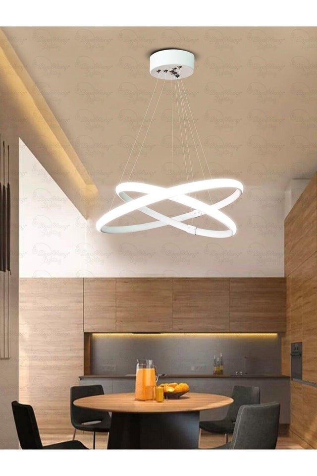 2 Piece White Suspended Led Chandelier Liyawang0002 Led Chandelier - Swordslife