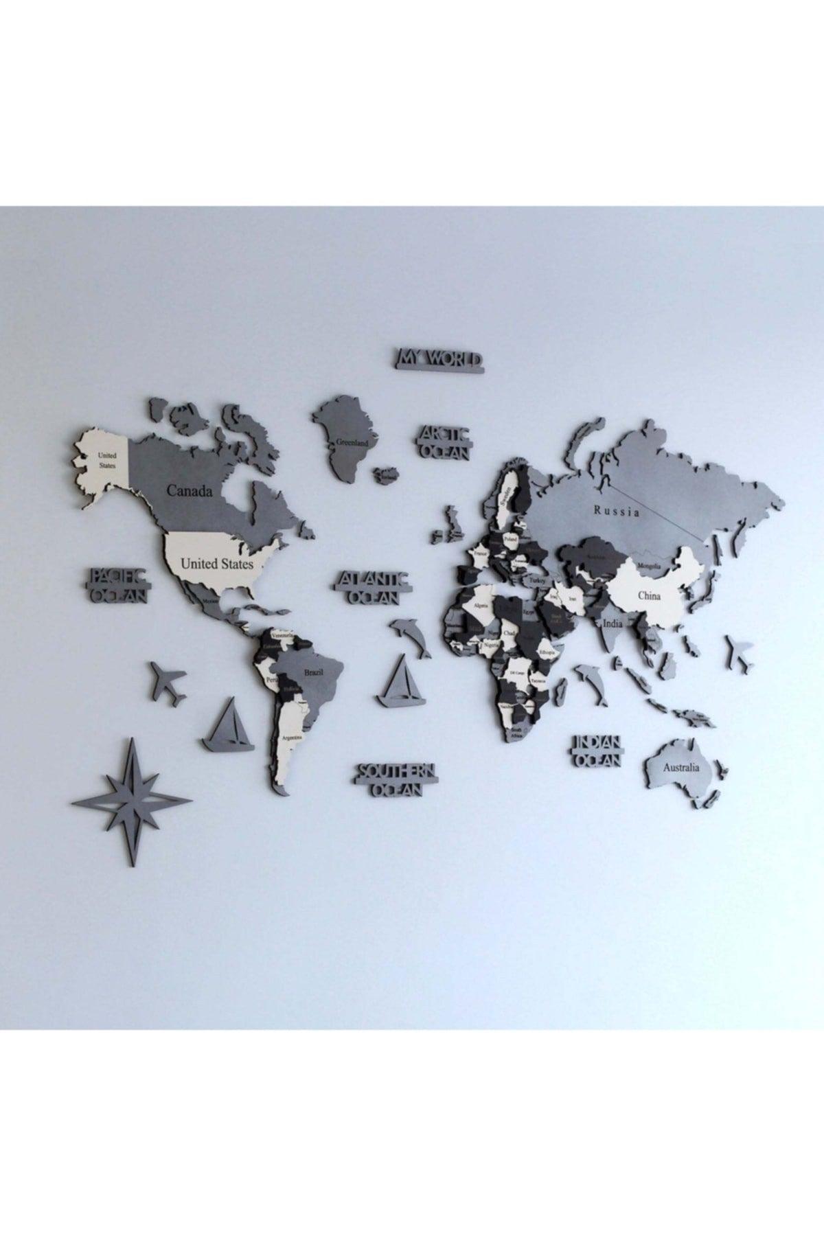 3D Wooden World Map, Wooden Wall Decor, Wall Painting, Real World Map, decoration - Swordslife