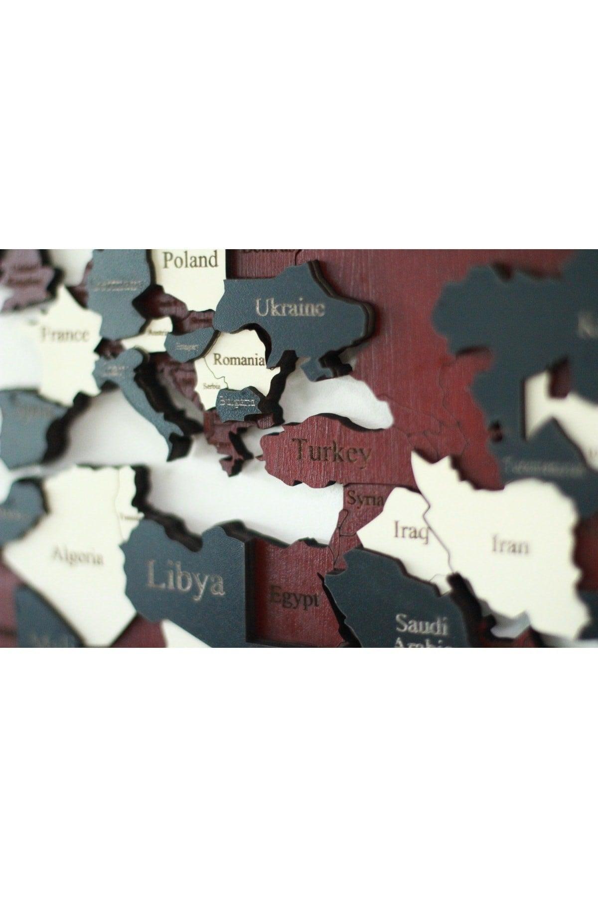 3D Wooden World Map, Wooden Wall Decor, Wall Painting, Real World Map, decoration - Swordslife