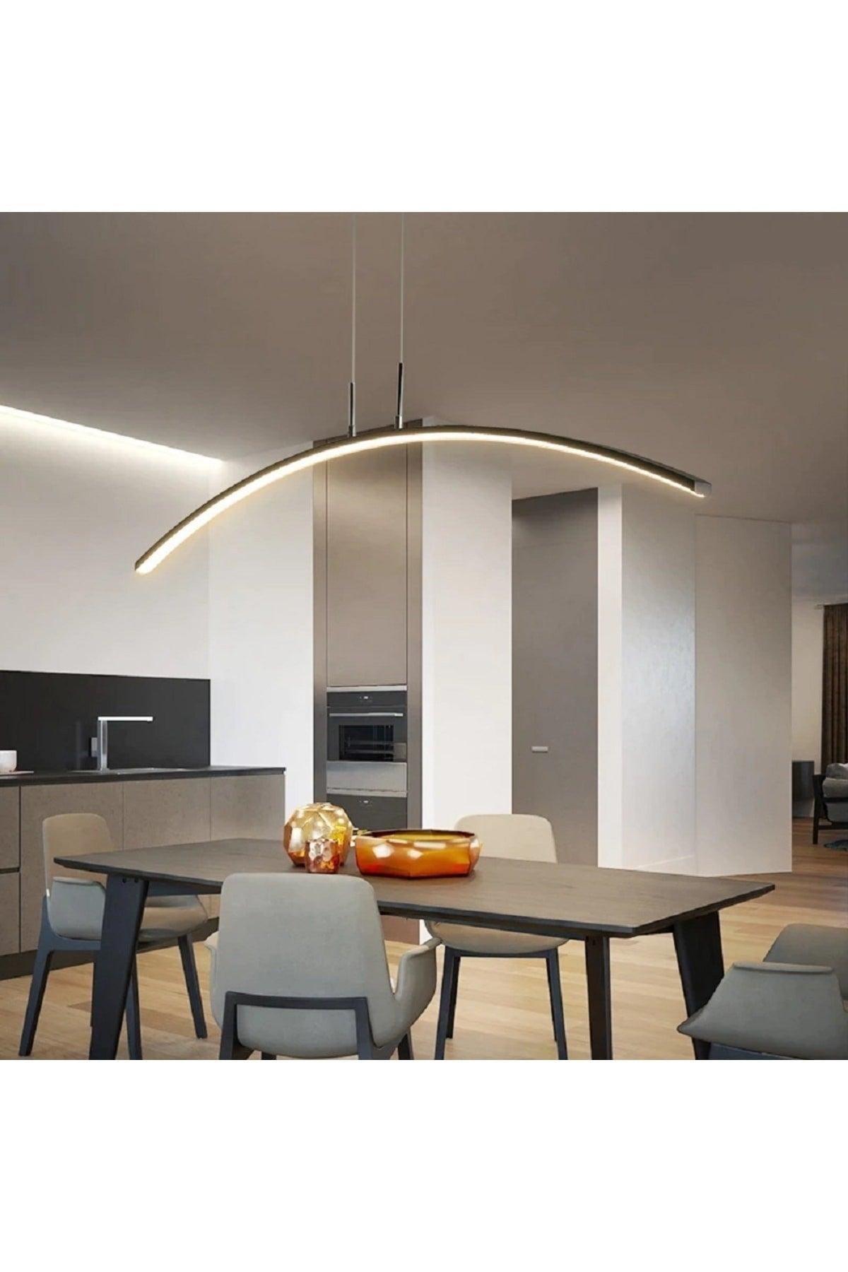 Modern Smart Line Pendant Lamp with 3 Colors Lighting Led / 120 Cm / Anthracite Case - Swordslife