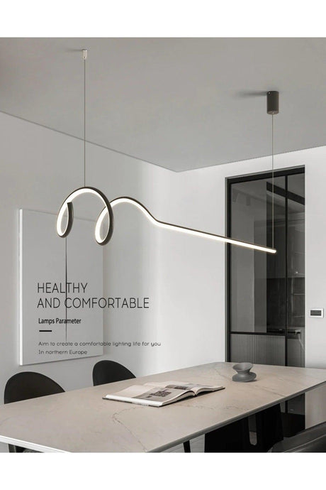 Modern Smart Minimal Pendant Lamp with 3 Colors Burning Led / Minimal / 120 Cm / Anthracite Case - Swordslife
