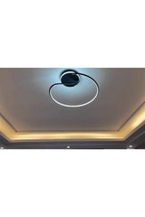 Modern Smart Round Chandelier with 3 Colors Lighting Led / Diameter 40 / Black Case - Swordslife