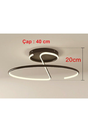 Modern Smart Round Chandelier with 3 Colors Lighting Led / Diameter 40 / Black Case - Swordslife