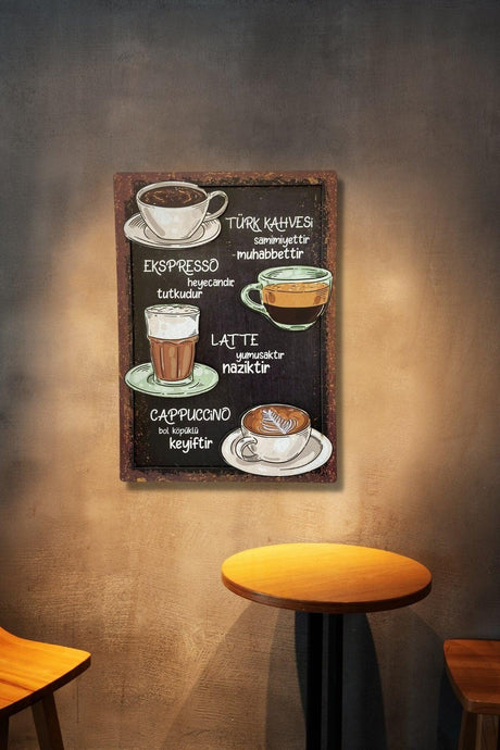 3D Wooden Table - Coffee Types