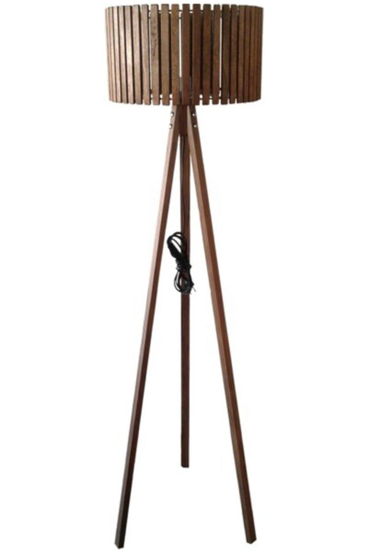 3 Leg Floor Lamp Walnut Leg Walnut Wood - Swordslife