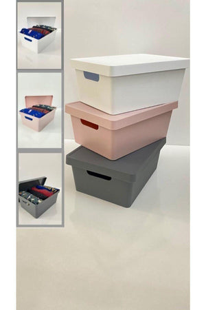 3-Pack Multi-Lid Box 10 Lt. Organizer Organizer - Swordslife