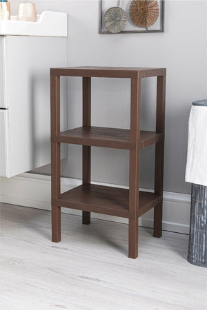 3 Tiers Plastic Shelving Unit Kitchen Shelf Bathroom Shelf Balcony Shelf Bathroom Organizer Coffee - Swordslife