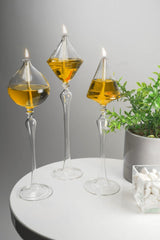 3 Standing Glass Oil Lamp Dale and 200 ml Oil Lamp Yellow - Swordslife