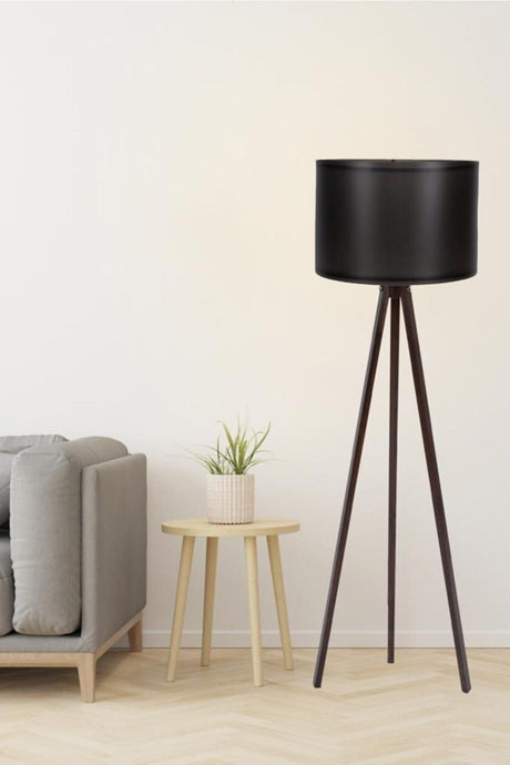 3 Leg Floor Lamp Long Black - Swordslife