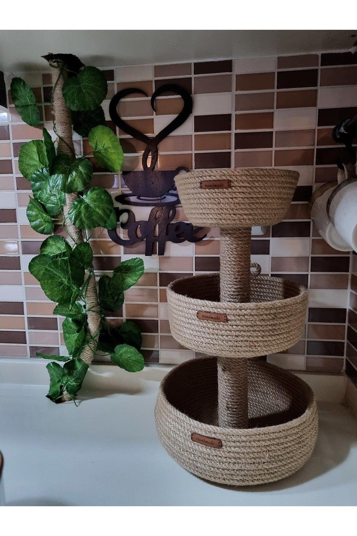 3 Pcs Wicker Basket Stand