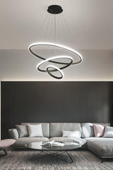 Triple Black Circle Led Chandelier - Swordslife