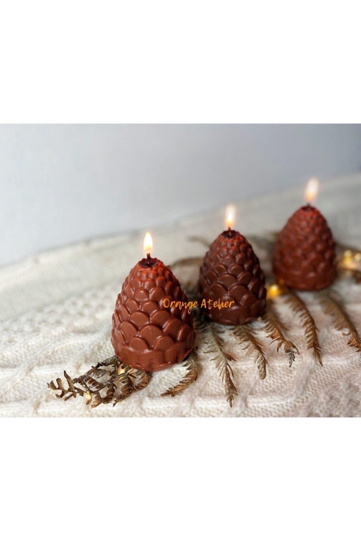 3 Pack Decorative Scented Cone Candle Christmas Candles New Year New Year - Swordslife