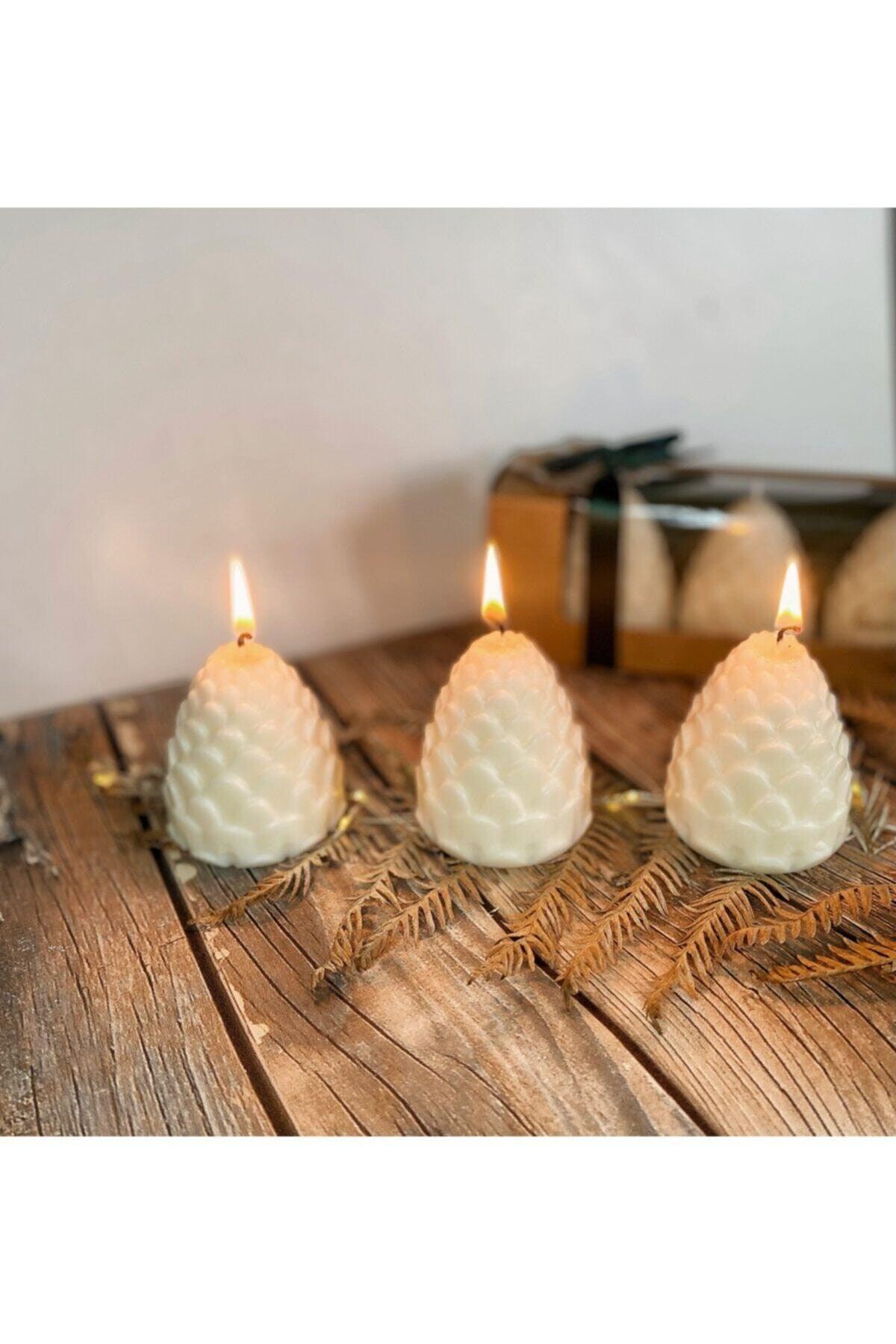 3 Pack Decorative Scented Cone Candle Christmas Candles New Year New Year - Swordslife