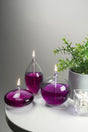 Triple Jumbo Mix Glass Oil Lamp (Sphere, Barrel, Ellipse) + 750 Ml Oil Lamp - Plum - Swordslife